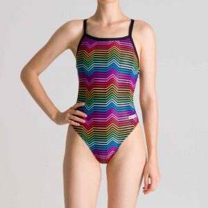 ARENA MULTICOLOR STRIPES ΓΥΝΑΙΚΕΙΟ ΟΛΟΣΩΜΟ ΜΑΓΙΟ